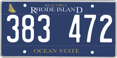 RI license plate 383472