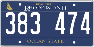 RI license plate 383474
