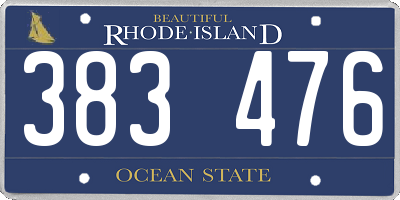 RI license plate 383476