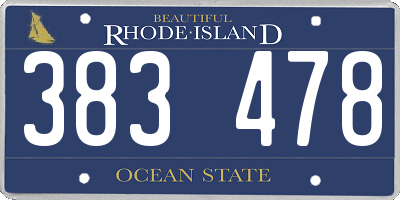 RI license plate 383478