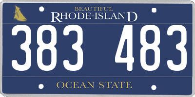 RI license plate 383483
