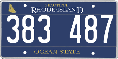 RI license plate 383487