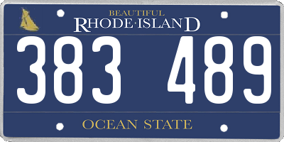 RI license plate 383489