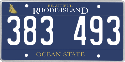 RI license plate 383493
