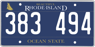 RI license plate 383494
