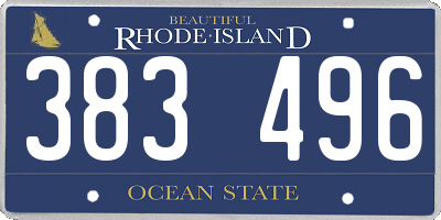 RI license plate 383496