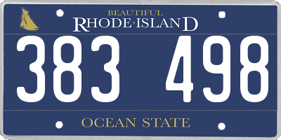 RI license plate 383498