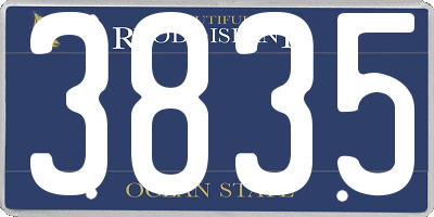 RI license plate 3835
