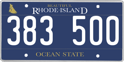 RI license plate 383500