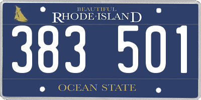 RI license plate 383501