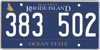 RI license plate 383502