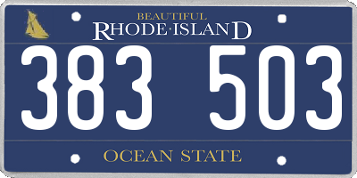 RI license plate 383503