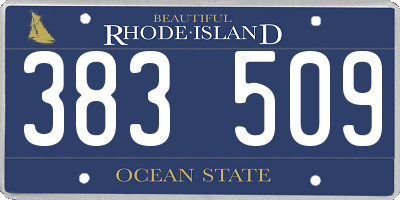 RI license plate 383509