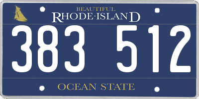 RI license plate 383512