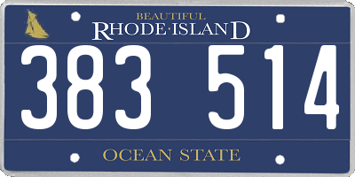 RI license plate 383514