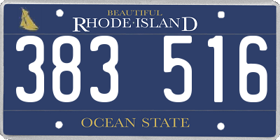 RI license plate 383516