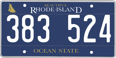 RI license plate 383524