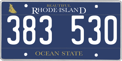RI license plate 383530