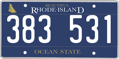 RI license plate 383531