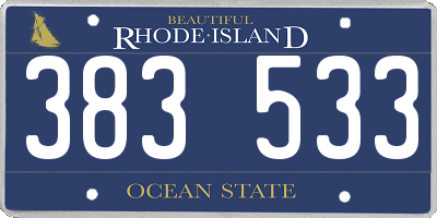 RI license plate 383533
