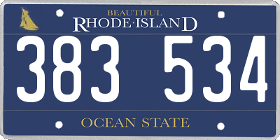 RI license plate 383534