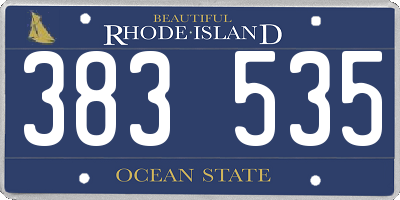RI license plate 383535