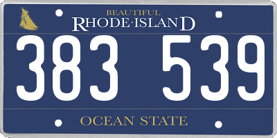 RI license plate 383539
