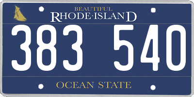 RI license plate 383540