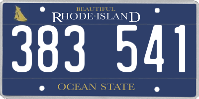 RI license plate 383541