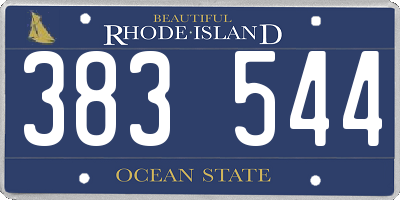 RI license plate 383544