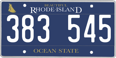 RI license plate 383545