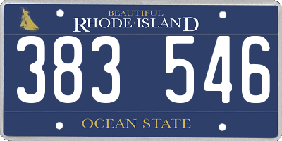 RI license plate 383546