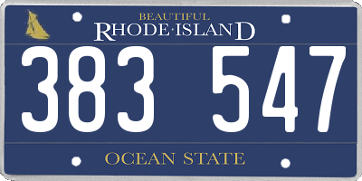 RI license plate 383547