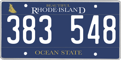 RI license plate 383548