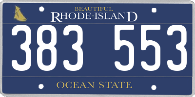 RI license plate 383553