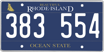 RI license plate 383554