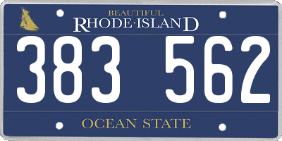 RI license plate 383562