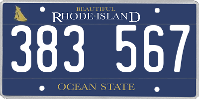 RI license plate 383567