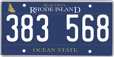 RI license plate 383568