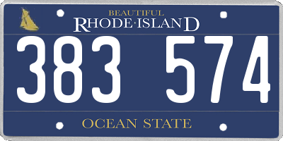RI license plate 383574