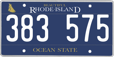 RI license plate 383575
