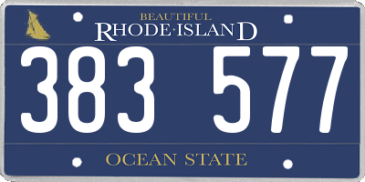 RI license plate 383577