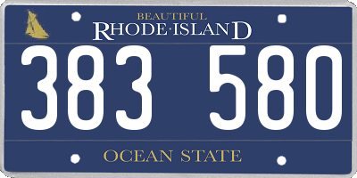 RI license plate 383580