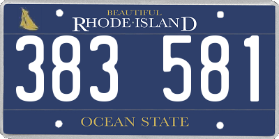RI license plate 383581