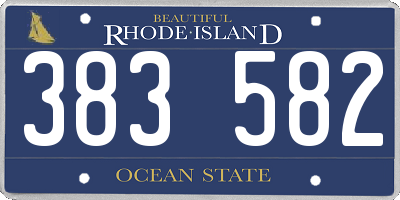 RI license plate 383582
