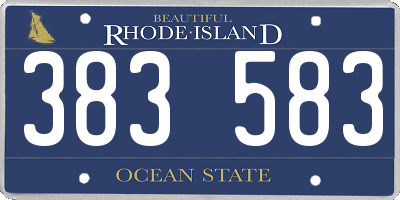RI license plate 383583