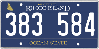 RI license plate 383584