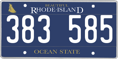 RI license plate 383585