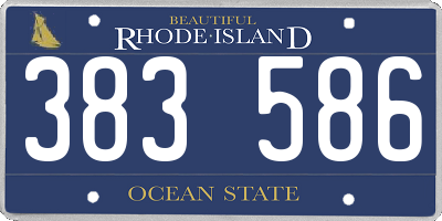 RI license plate 383586