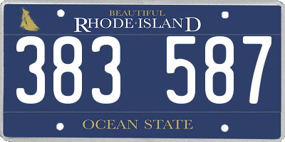 RI license plate 383587